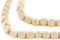 The Bead Chest Cream Triangular Faceted Natural Wood Beads 9mm White Large Hole 16 Inch Strand